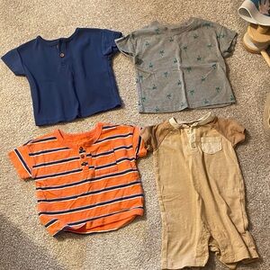 Carter's Short Sleeve Tops - Blue, Gray, Orange, Tan